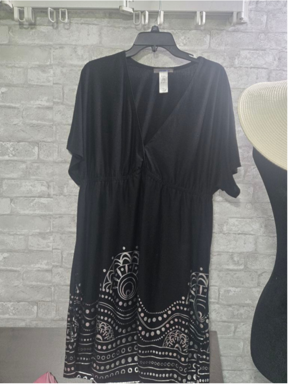 Swimsuitsforall Black & Silver Coverup Plus Size 18/20